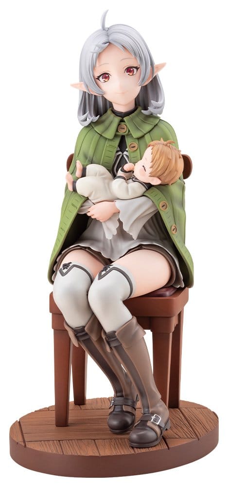 Kotobukiya Mushoku Tensei Sylphiette and Lucie Greyrat 1/7 figure seated on wooden chair, front view