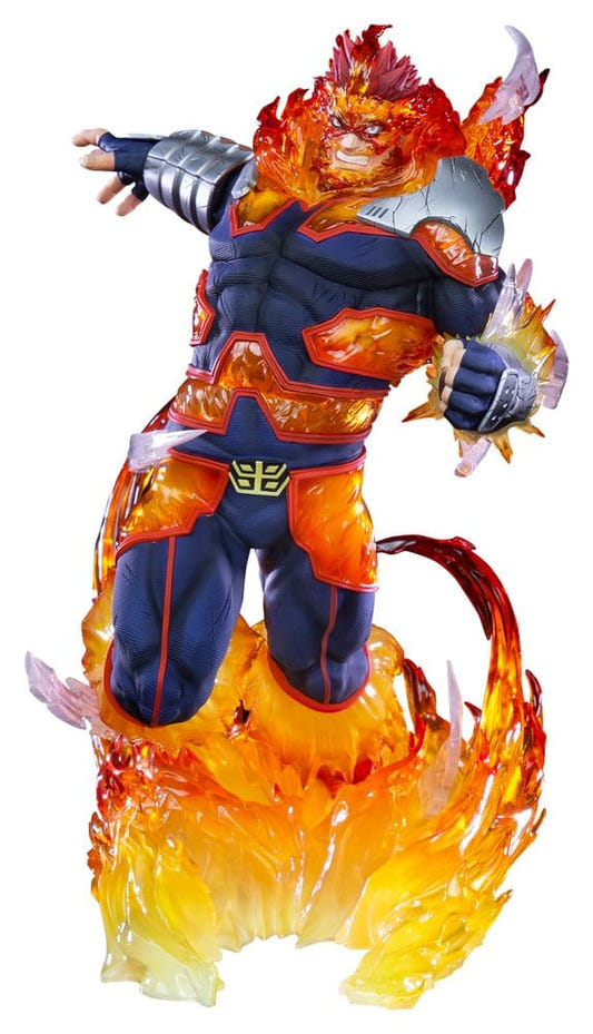 Tsume IKIGAI 1/6 Endeavor statue from My Hero Academia surrounded by flames, on white