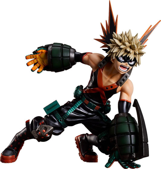 My Hero Academia 1/4 Katsuki Bakugo Metallic Ver. figure crouching with grenade gauntlets
