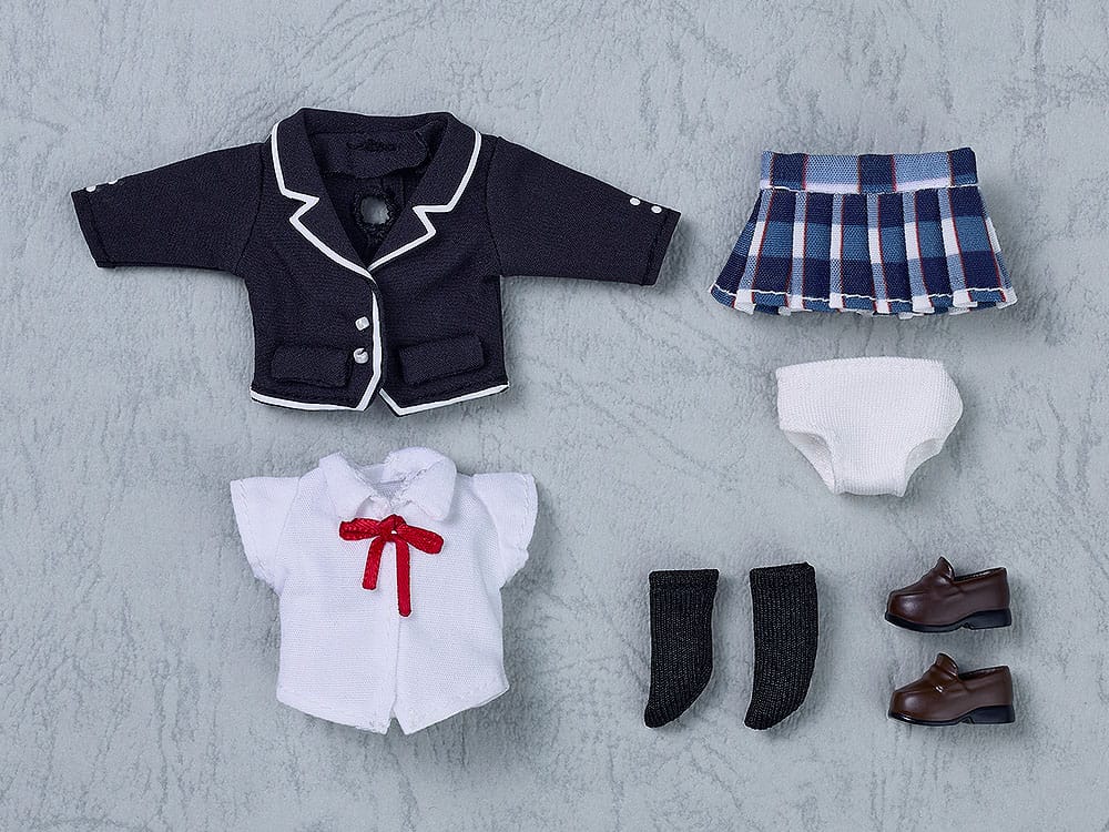 Yui Yuigahama Nendoroid Doll outfit laid flat: blazer, shirt, skirt, socks and loafers