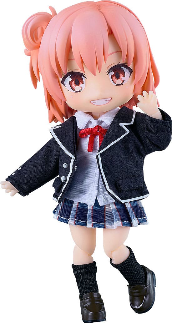 Good Smile Company SNAFU Nendoroid Doll Yui Yuigahama in school blazer, waving, on white
