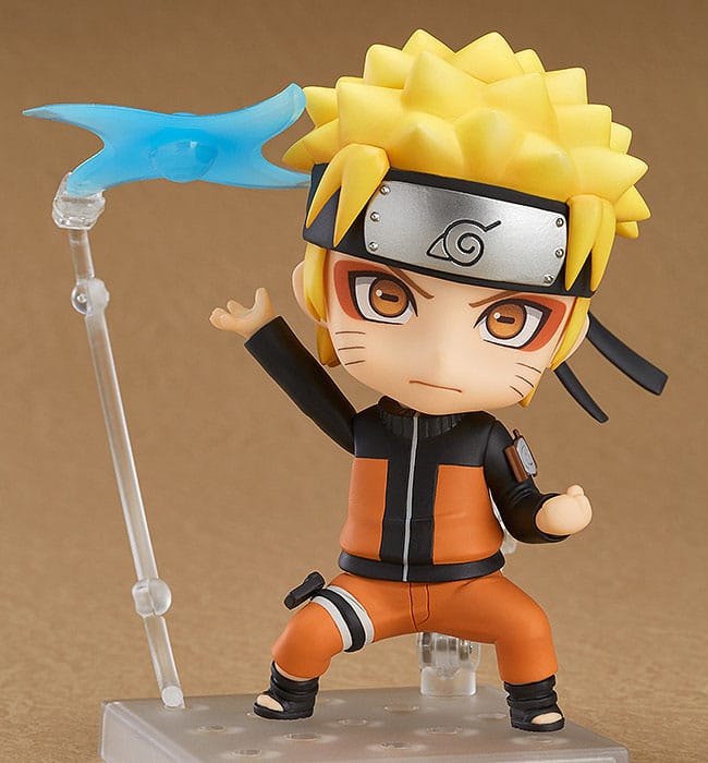 Naruto Uzumaki Nendoroid with translucent blue Rasenshuriken effect part on a floating stand