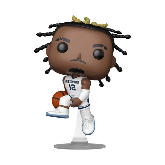 Funko POP! NBA Ja Morant in white Memphis Grizzlies home kit leaping with the ball