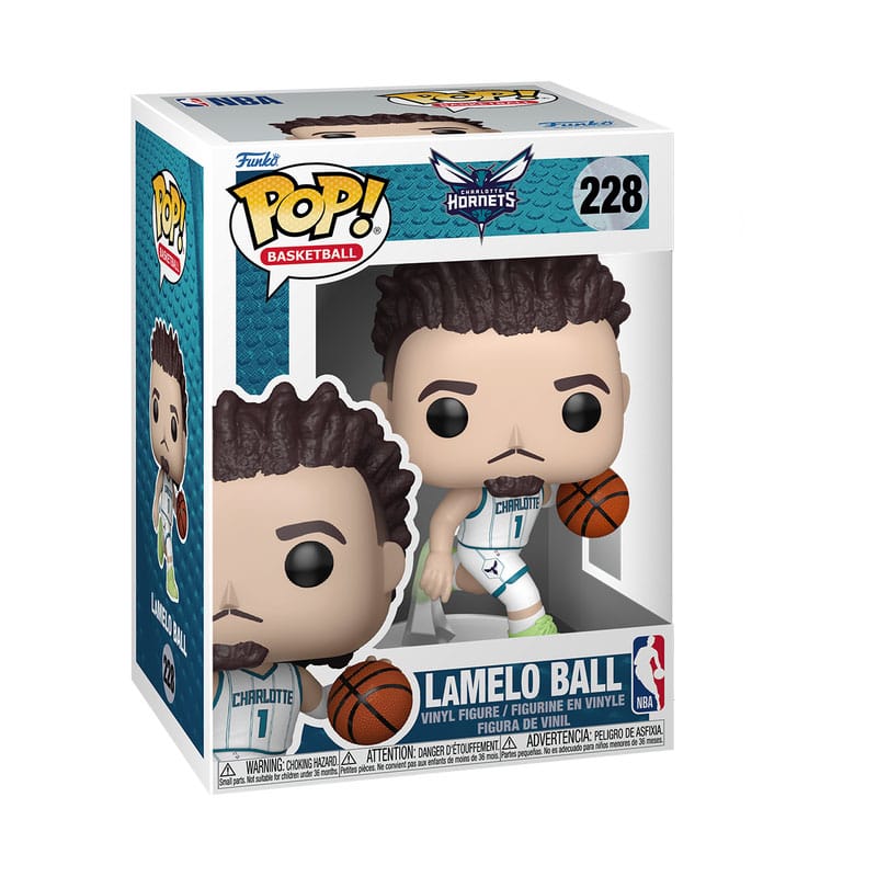 LaMelo Ball Funko POP! Basketball vinyl figure in its Charlotte Hornets box, number 228