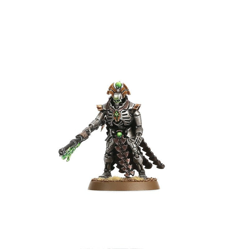 Painted Necron Overlord from the Catacomb Command Barge kit, shown standing on its own base