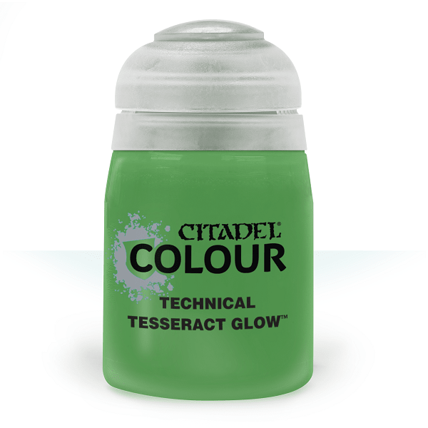 Citadel Colour Technical Tesseract Glow 18ml paint pot, translucent green