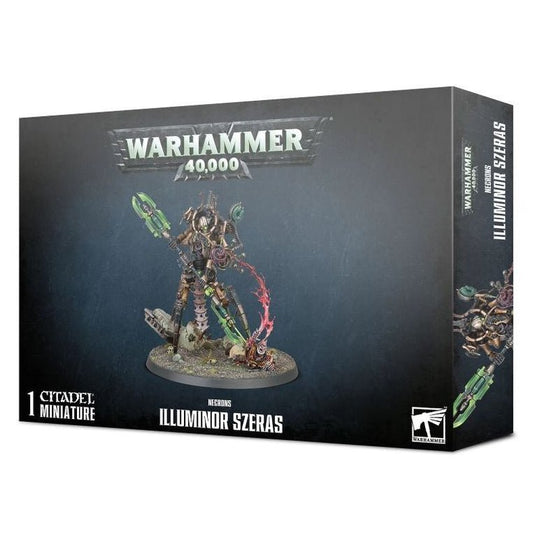 Warhammer 40,000 miniatures box with Illuminar Szeras on a white background