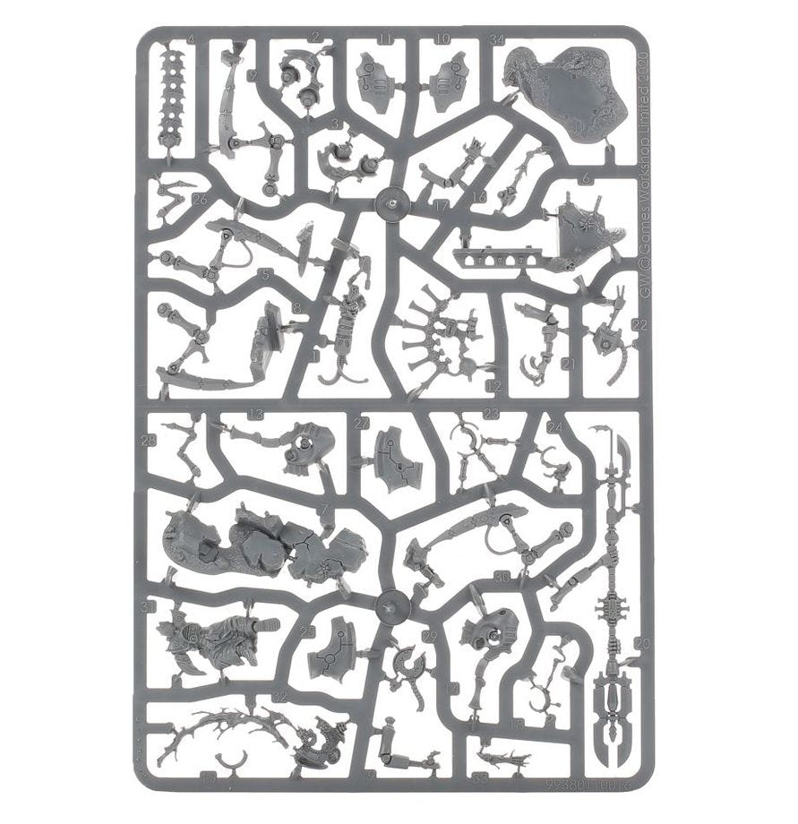 Games Workshop Necrons Illuminor Szeras unpainted plastic sprue with legs and eldritch lance
