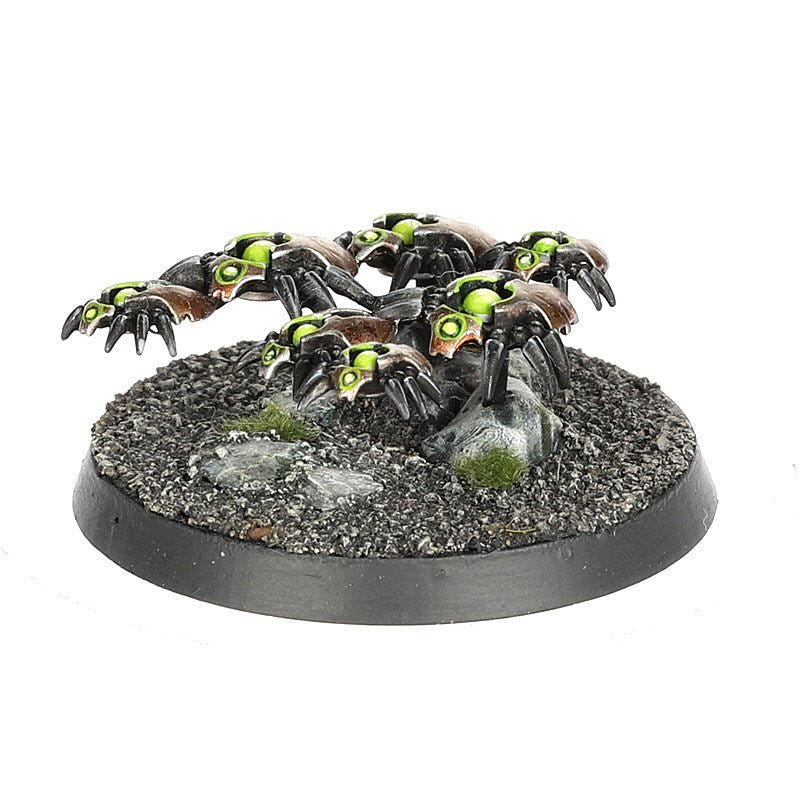 Painted Canoptek Scarab Swarm with green glowing eyes from the Necron Warriors box