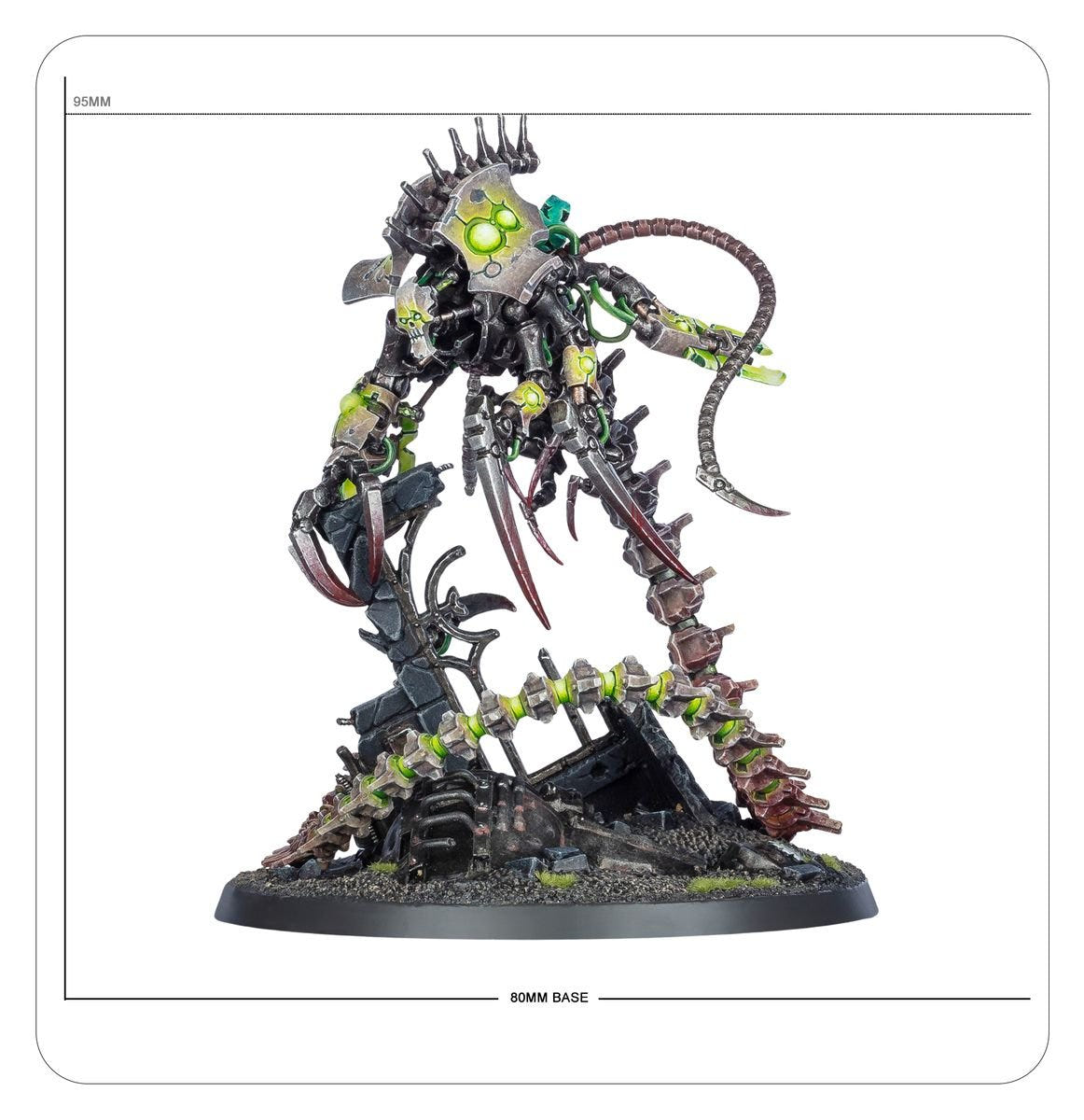 Nekrosor Ammentar shown against a height scale on its 80mm round base