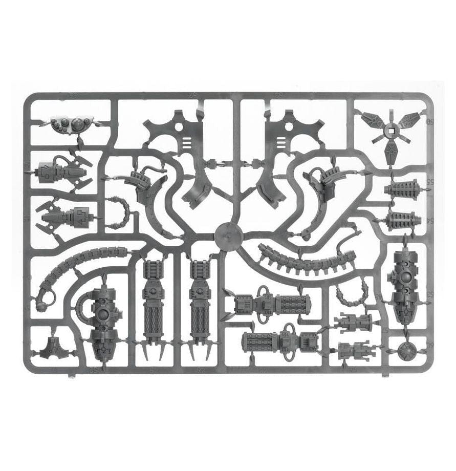 Necrons Triarch Stalker unpainted plastic sprue, frame 1 of 3