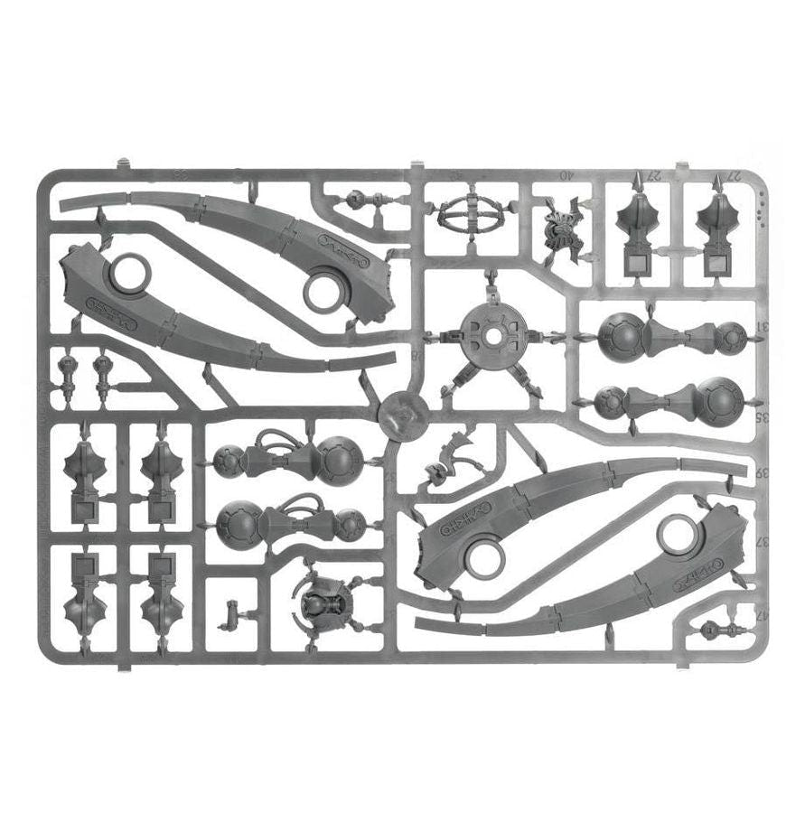 Necrons Triarch Stalker unpainted plastic sprue, frame 3 of 3