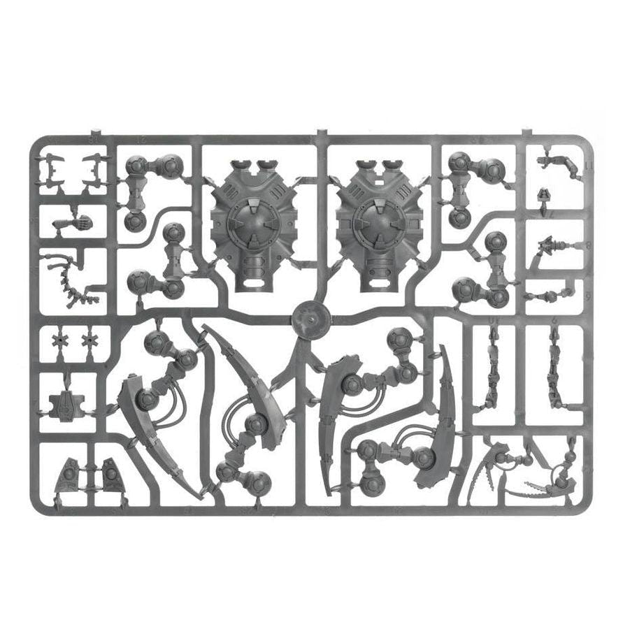 Necrons Triarch Stalker unpainted plastic sprue, frame 2 of 3