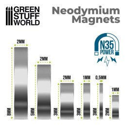 Neodymium Magnets 5x2mm - 50 units (N35) - Loaded Dice