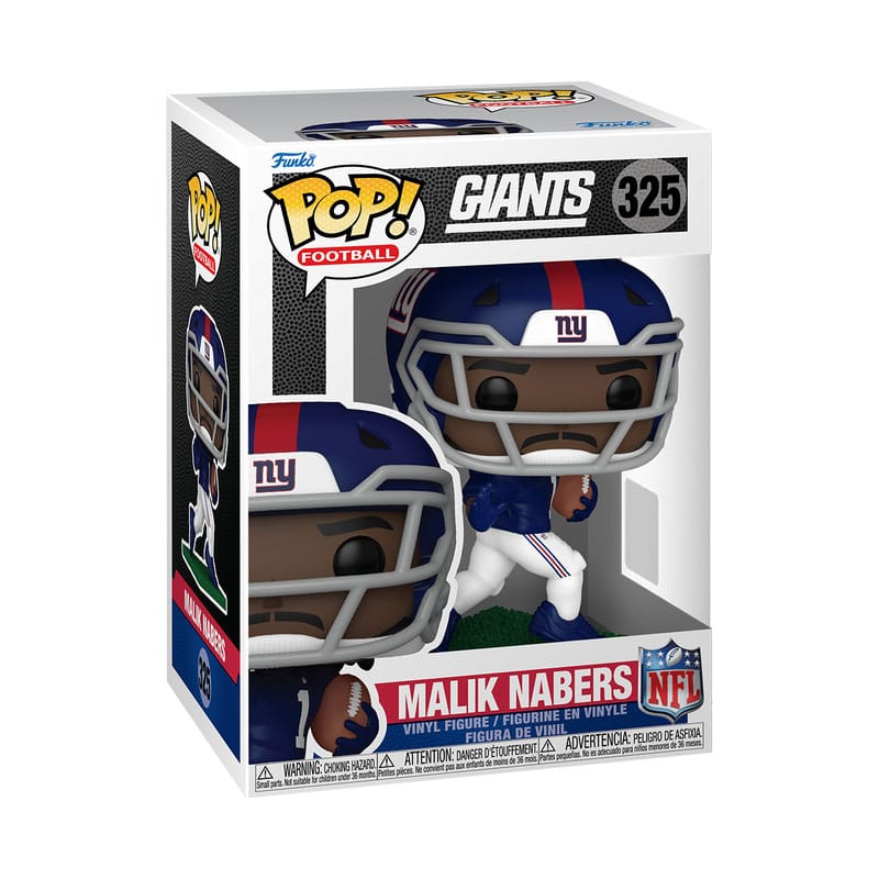 Malik Nabers Funko POP! Football vinyl figure in its New York Giants box, number 325