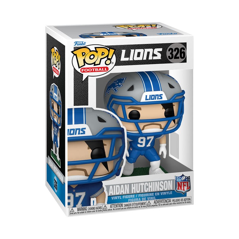 Aidan Hutchinson Funko POP! Football vinyl figure in its Detroit Lions box, number 326