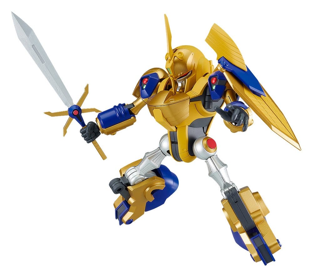 Good Smile Moderoid King Squasher with sword and shield, white background