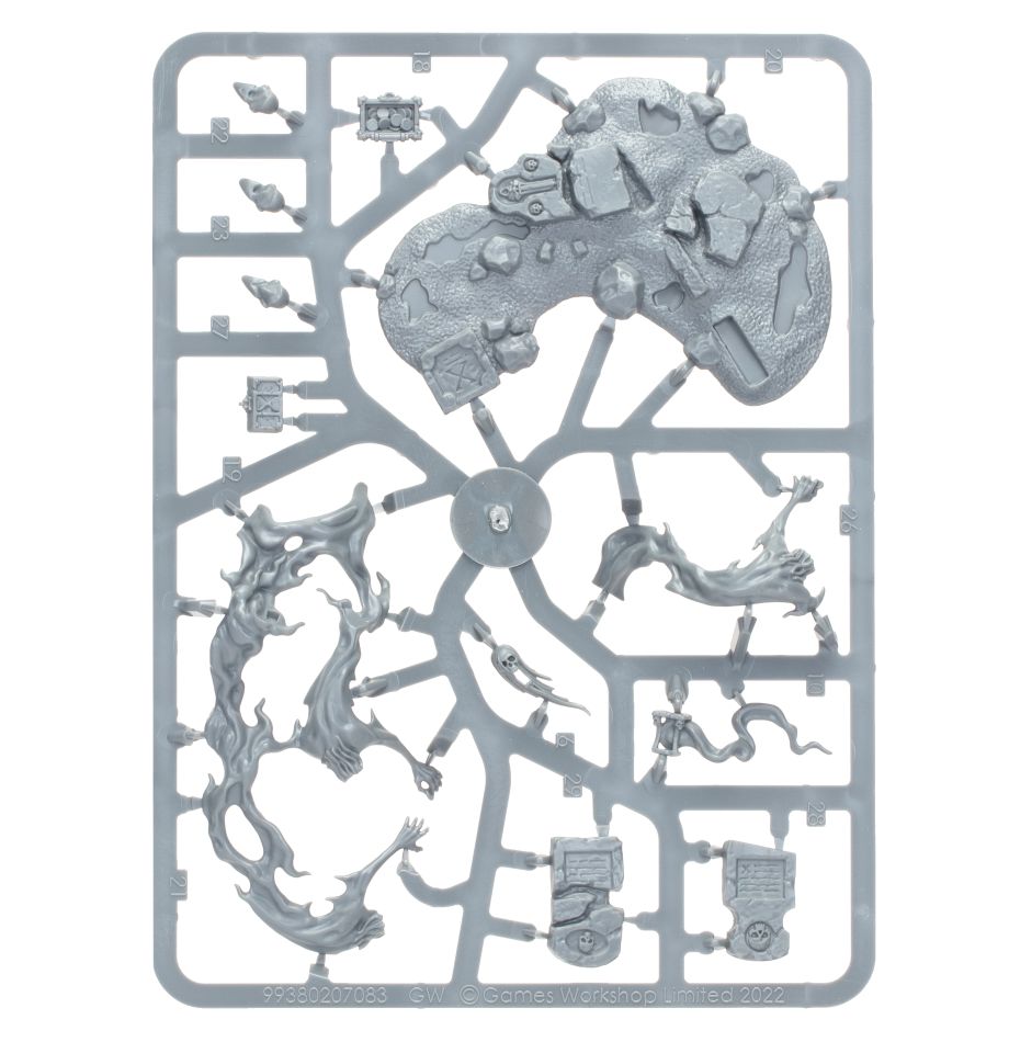 Nighthaunt: Awlrach The Drowner sprue contents - Loaded Dice