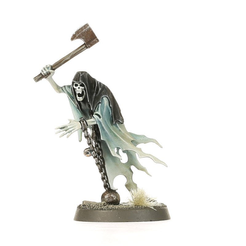 Painted Chainrasp raising a cleaver axe with a ball and chain trailing below, Nighthaunt