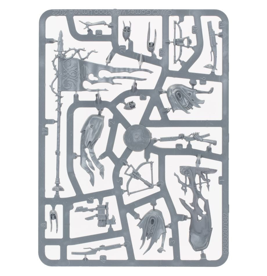 Nighthaunt Craventhrone Guard unpainted plastic sprue, frame 3 of 3