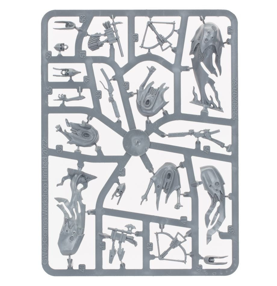 Nighthaunt Craventhrone Guard unpainted plastic sprue, frame 1 of 3