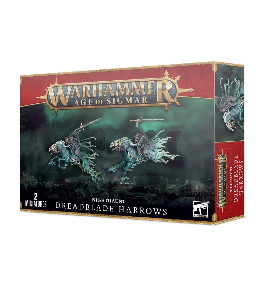 Games Workshop Age of Sigmar Nighthaunt Dreadblade Harrows box with two painted riders