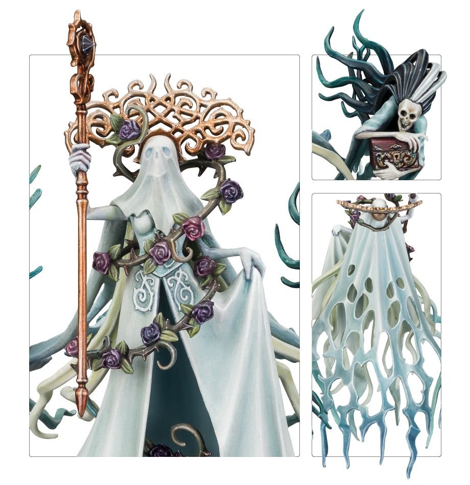 Nighthaunt: Lady Olynder Mortarch of Grief model detail - Loaded Dice