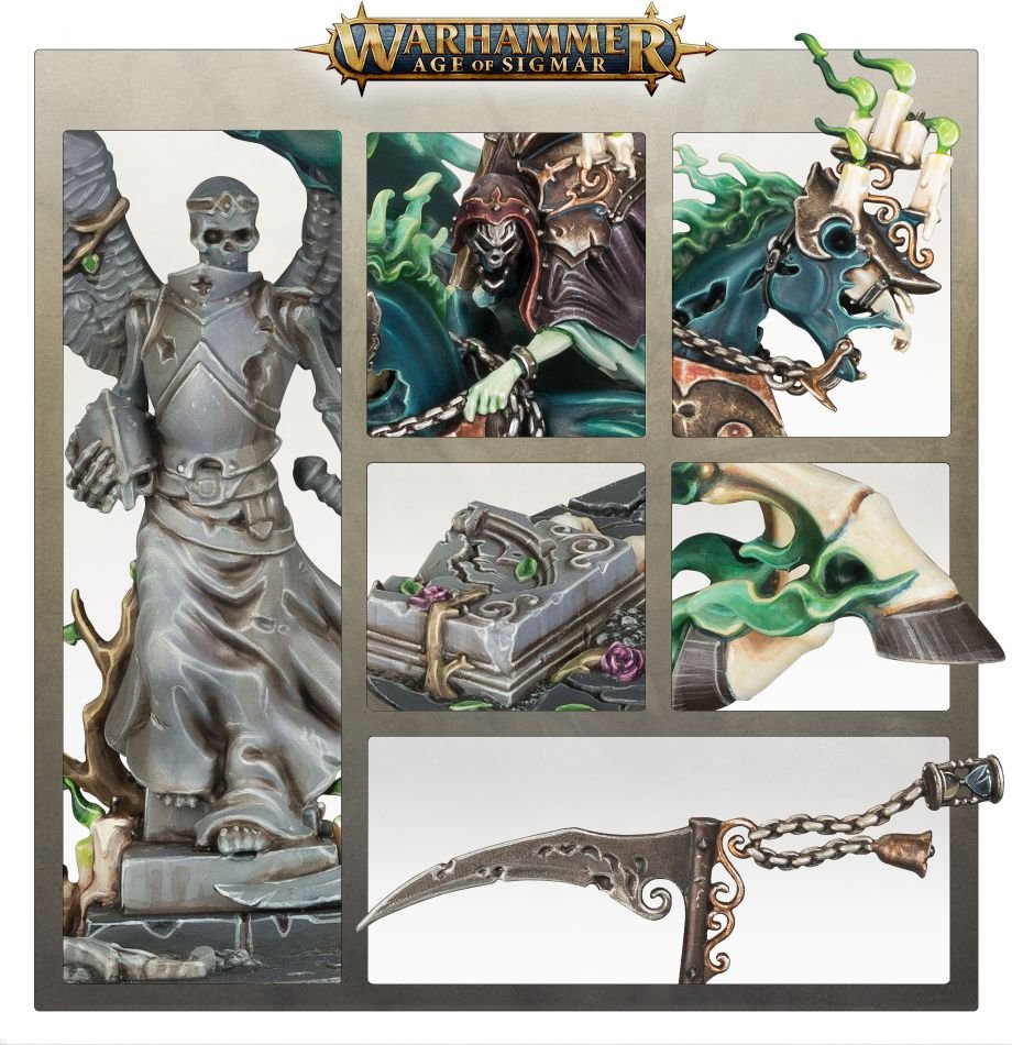 Nighthaunt: Reikenor The Grimhailer model detail - Loaded Dice