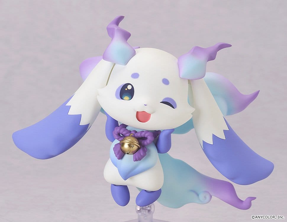 Lunlun Nendoroid Doll winking with paws together, angled view showing its tail