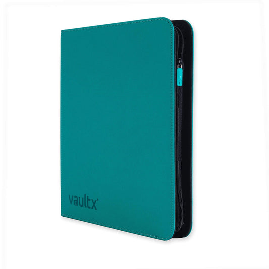 VaultX Exo-Tec Zip Binder - 12 Pocket XL - Ocean Blue (Teal) - Loaded Dice