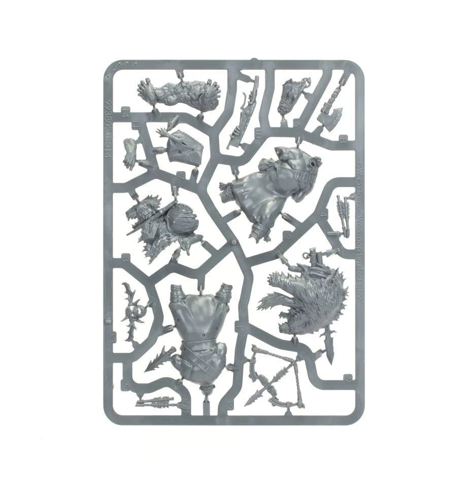 Ogor Mawtribes Bloodpelt Hunter unpainted plastic sprue, frame 1 of 1