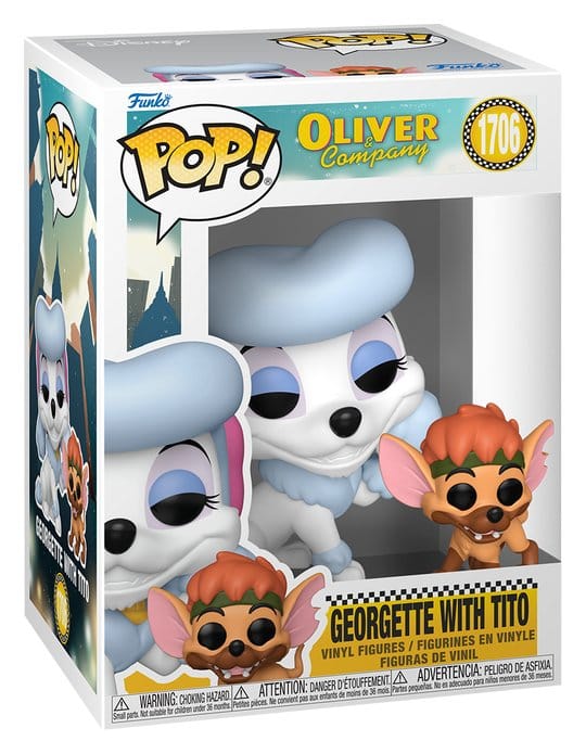 Georgette with Tito Funko POP! & Buddy figure in its Disney Oliver & Company window box
