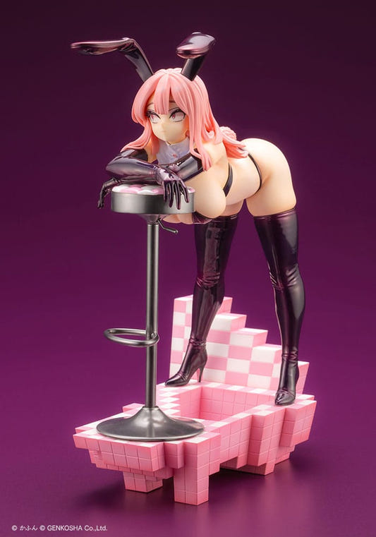 Kotobukiya Trick Bunnies Standing Bunny 1/7 statue by Kafun leaning on a bar stool