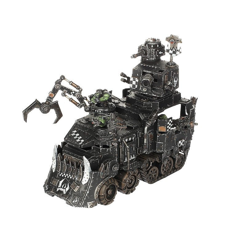 Smaller view of the black Ork Gunwagon built from the Battlewagon kit