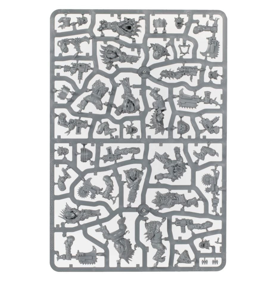 Orks Beast Snagga Boyz unpainted plastic sprue, frame 1 of 2