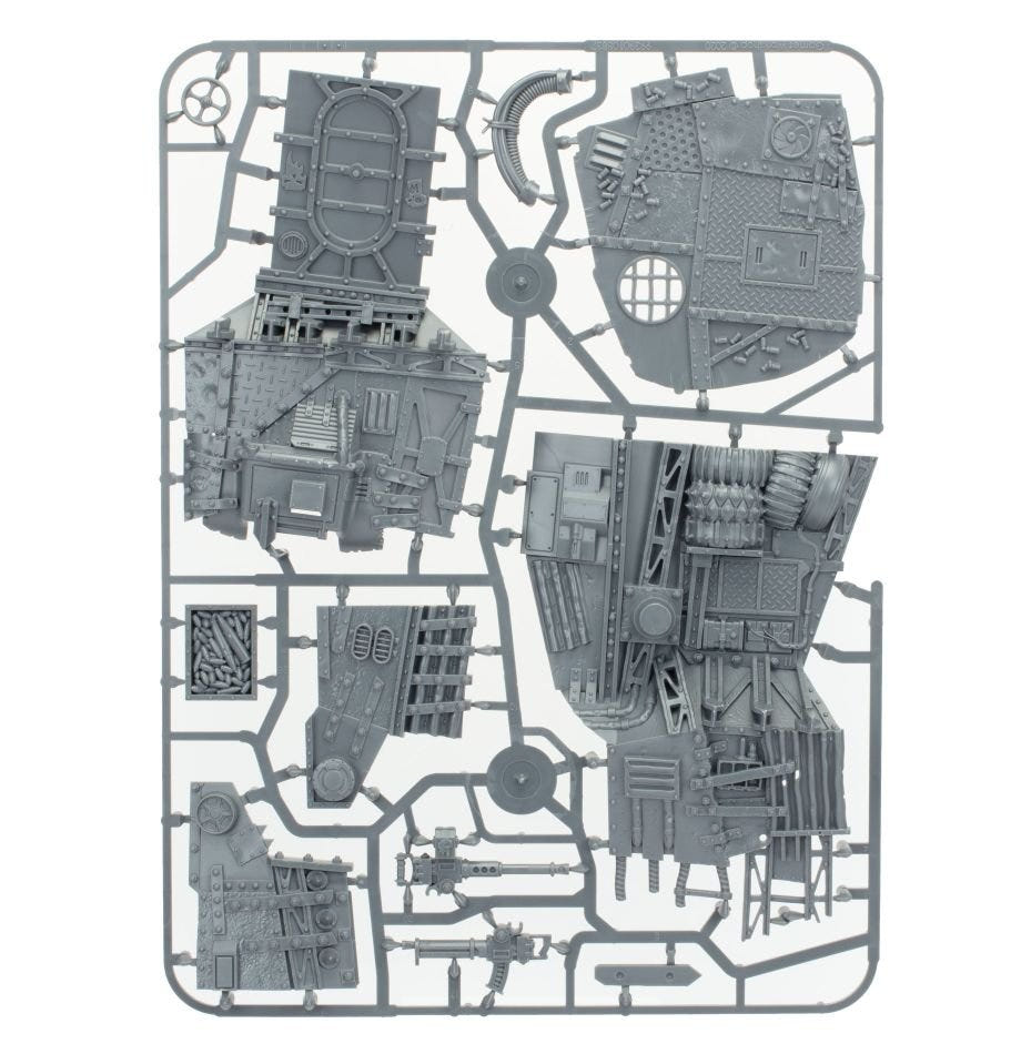 Ork Big'Ed Bossbunka unpainted plastic sprue, frame 1 of 2