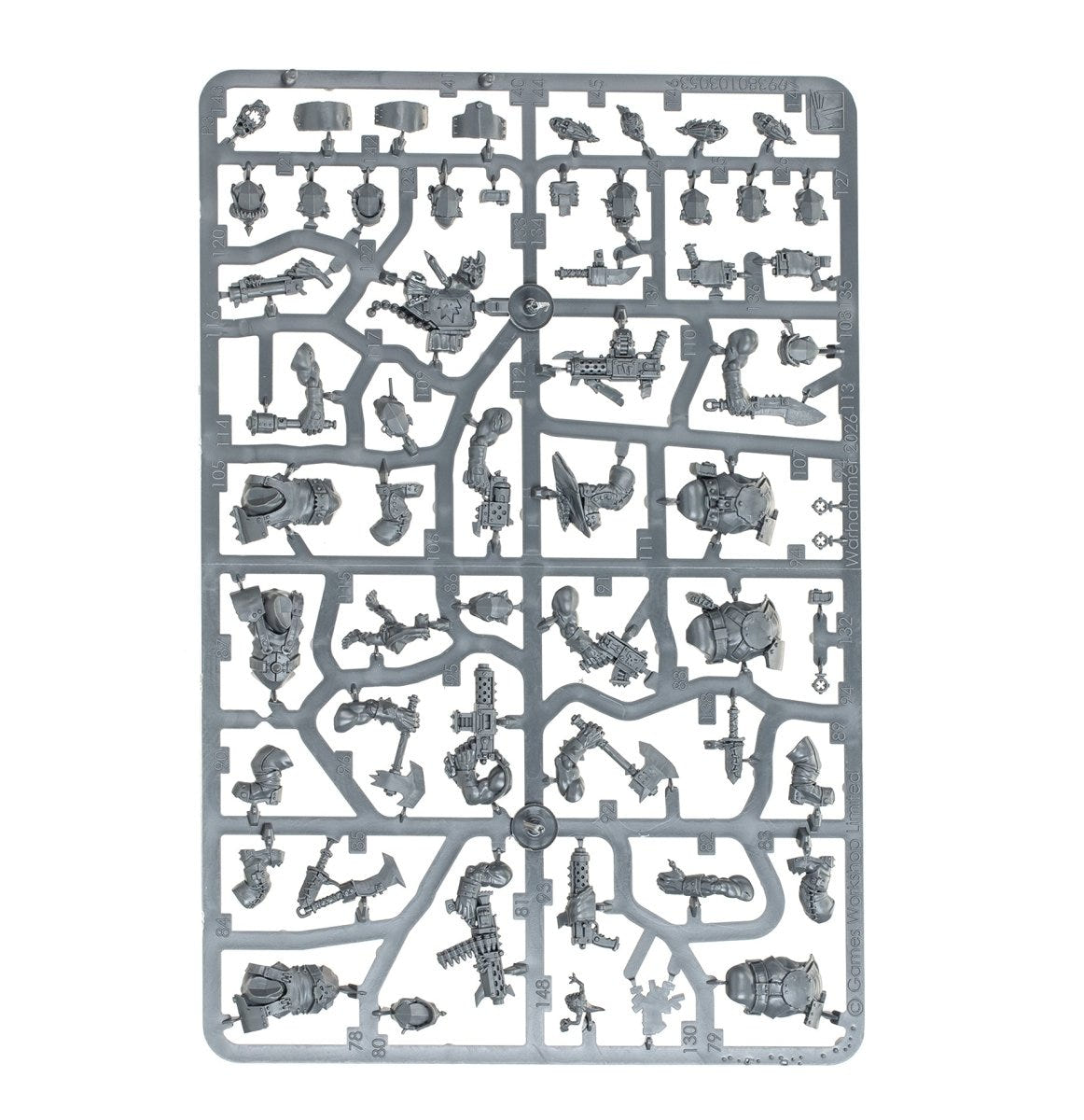 Orks Boyz unpainted plastic sprue, frame 3 of 3