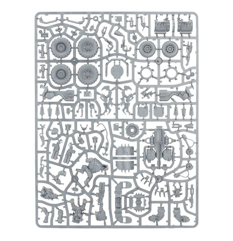 Orks Deffkilla Wartrike unpainted plastic sprue, frame 1 of 1