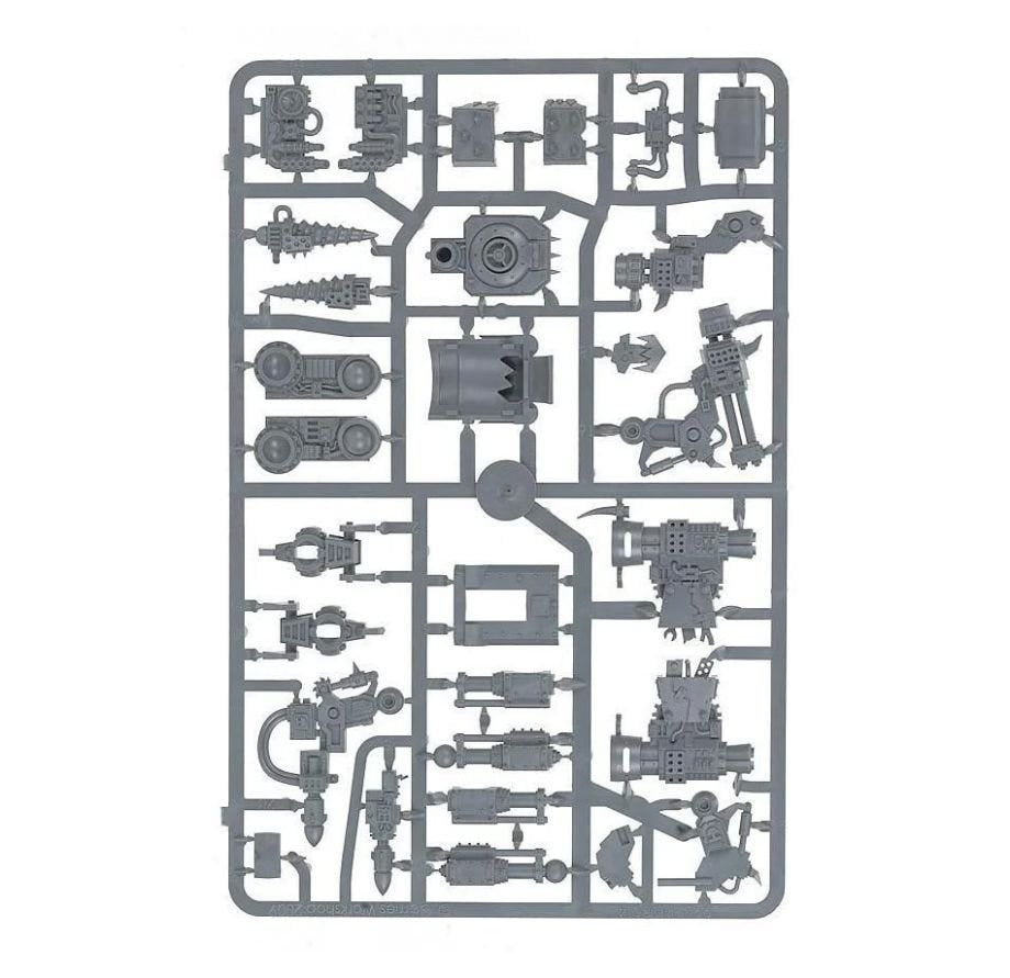 Games Workshop Orks Killa Kans unpainted plastic sprue, frame 2 of 3