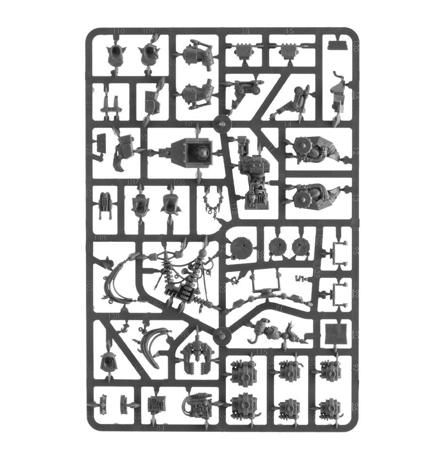 Orks Meganobz unpainted plastic sprue, frame 2 of 3