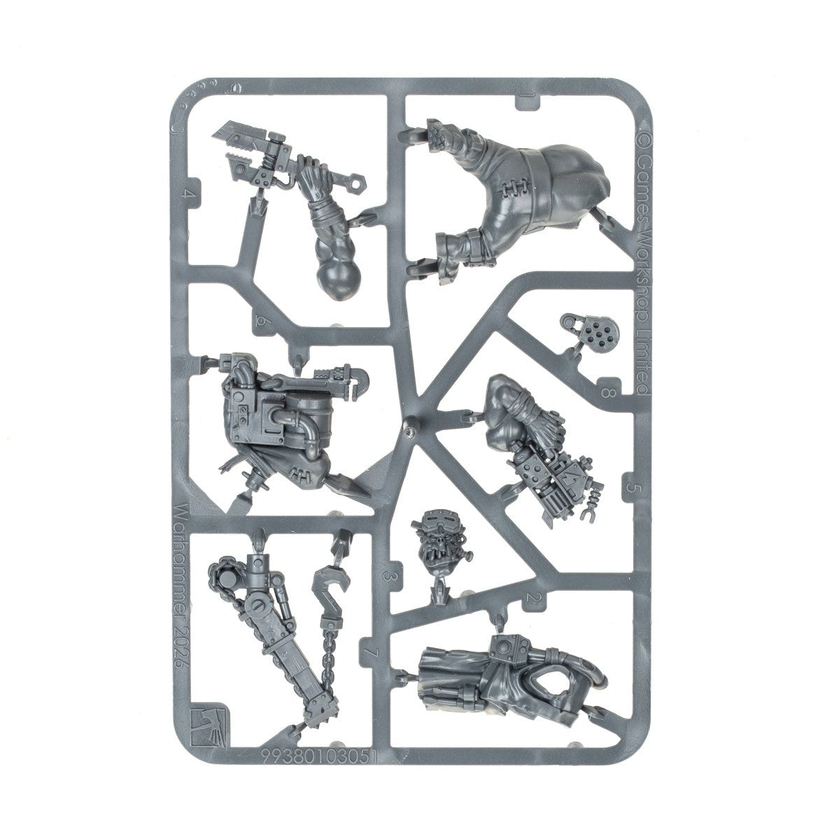 Orks Mek unpainted plastic sprue, frame 1 of 1
