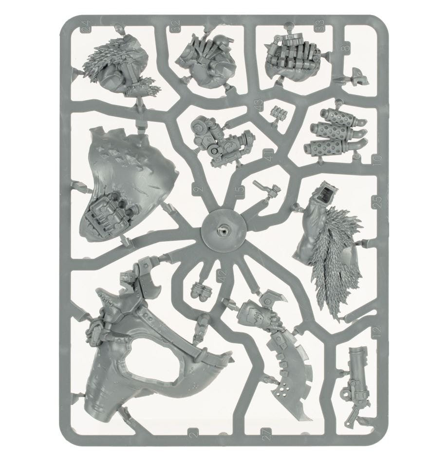 Orks Mozrog Skragbad unpainted plastic sprue, frame 2 of 3