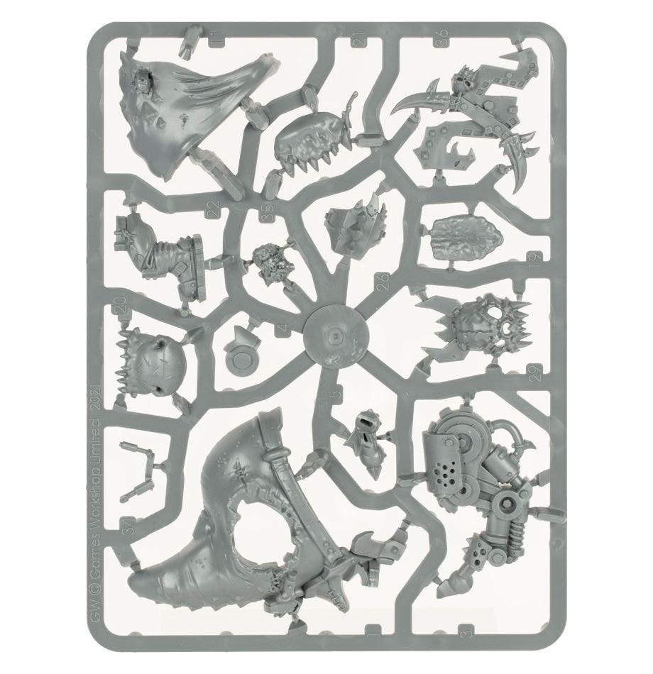 Orks Mozrog Skragbad unpainted plastic sprue, frame 1 of 3