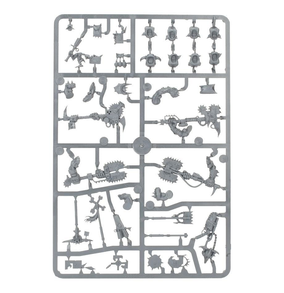 Games Workshop Orks Nobz unpainted plastic sprue, frame 3 of 3