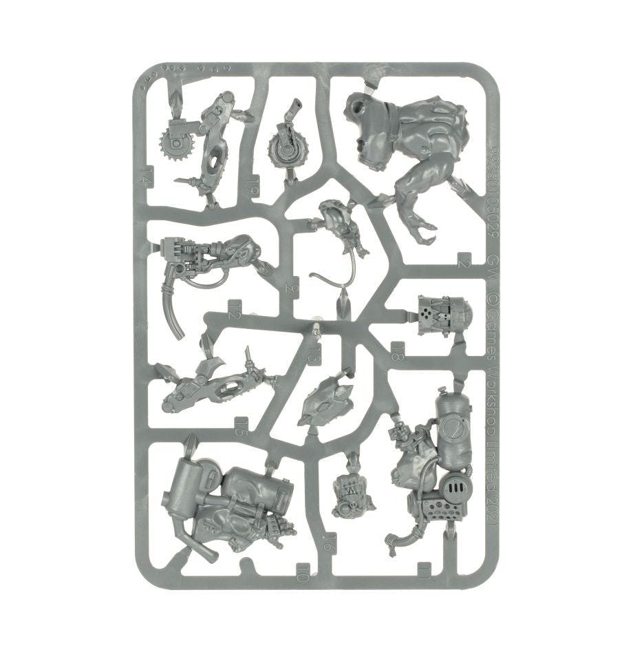 Orks Painboss unpainted plastic sprue, frame 2 of 2