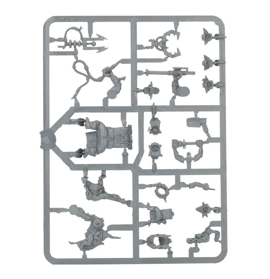 Orks Runtherd and Gretchin unpainted plastic sprue, frame 2 of 2, with Runtherd parts and weapons