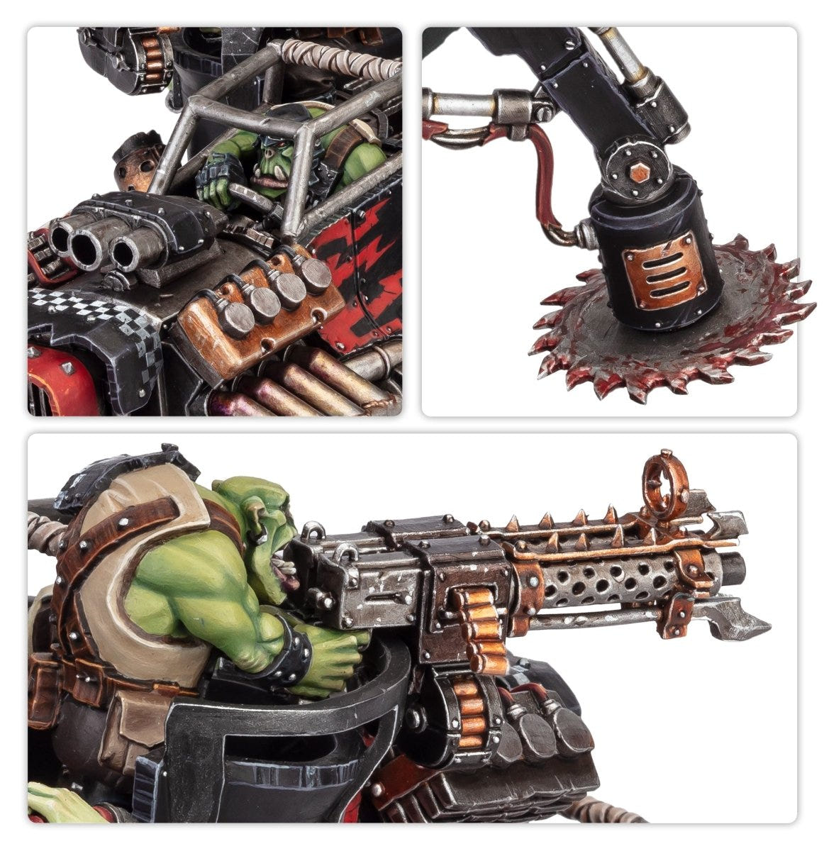 Close-ups of the Ork Trukk: exhausts, buzzsaw and gunner