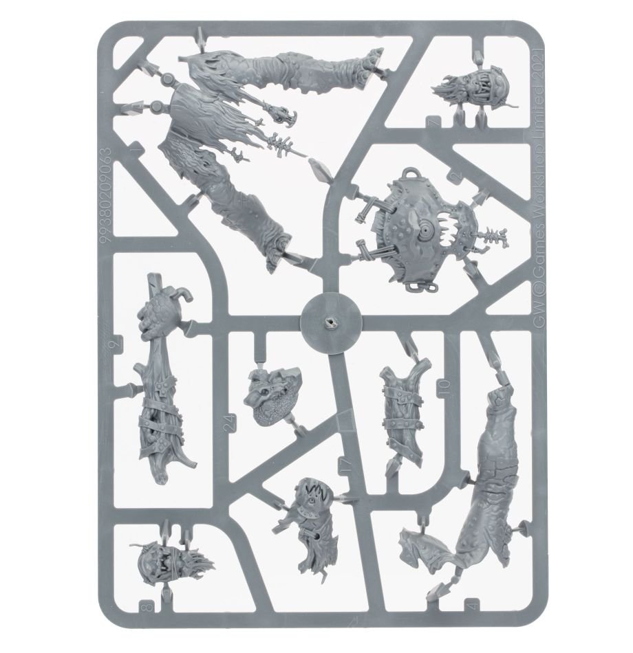 Orruk Warclans: Breaka-Boss On Mirebrute Troggoth sprue contents - Loaded Dice