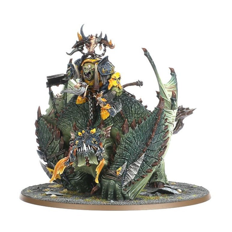 Painted Gordrakk on Maw-krusha Bigteef, three-quarter view on its large round base
