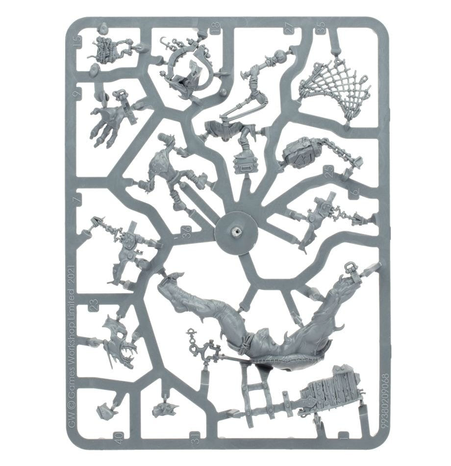 Orruk Warclans Marshcrawla Sloggoth unpainted plastic sprue, frame 2 of 2